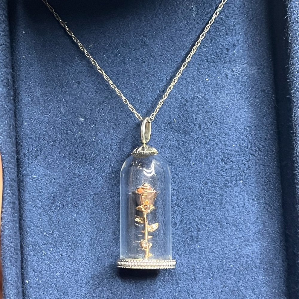 Zales Gold Rose Dome Necklace